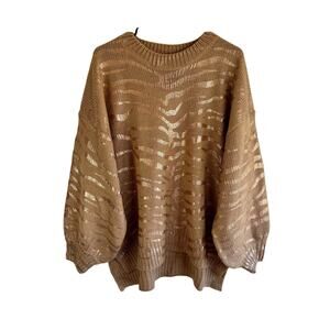 Andthewhy Womens Size 2x/3x The Everly Knit Metallic Sweater Top